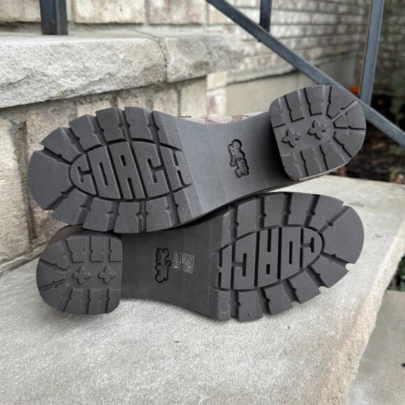 COACH CORA JACQUARD MONOGRAM LOAFER 8 Women's Retro Chunky Heel Shoe Brown New - Picture 11 of 12